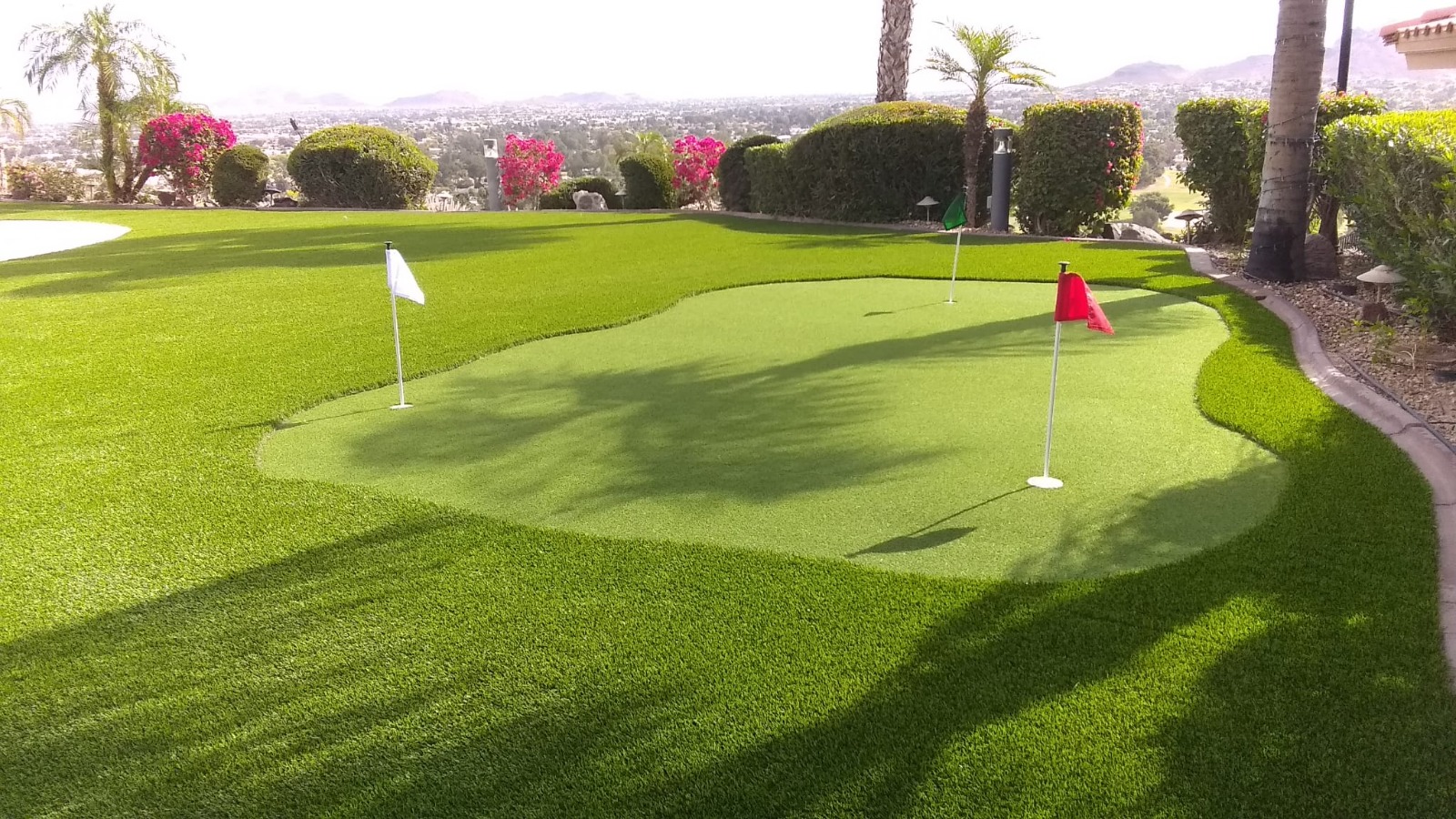 Artificial Turf Backyard Putting Green — landscaping project in Surprise, AZ by Sophora Landscaping